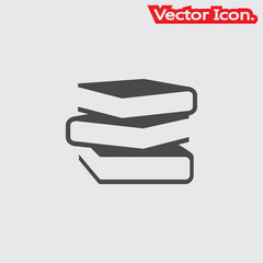 Book icon isolated sign symbol and flat style for app, web and digital design. Vector illustration.