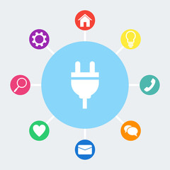 Electric plug vector icon.