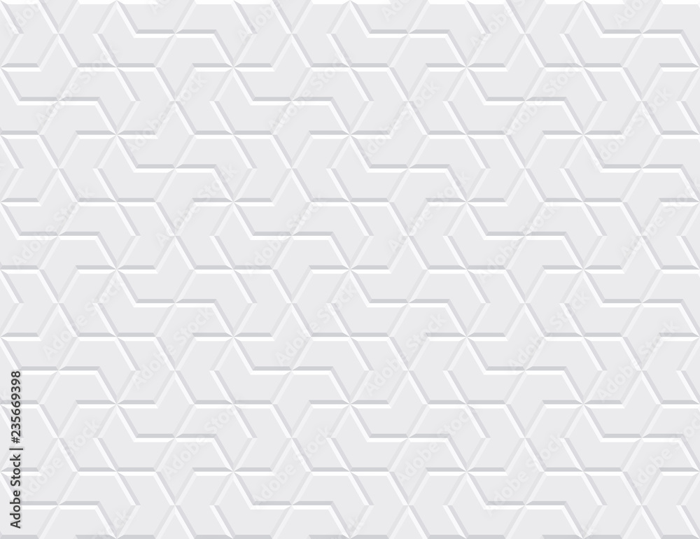 Poster white horizontal seamless tiles texture. modern volumetric pattern. vector illustration
