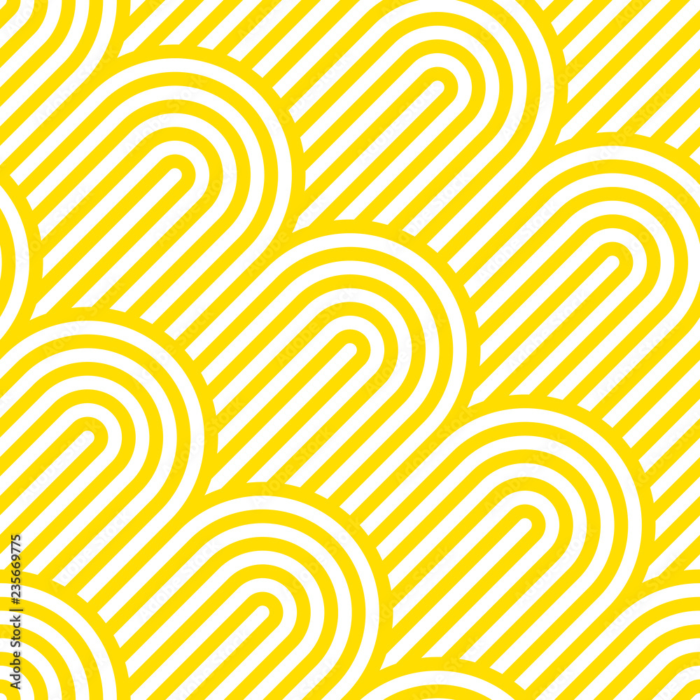 Aufkleber Vector yellow geometric pattern. Seamless pattern with rounded shapes.