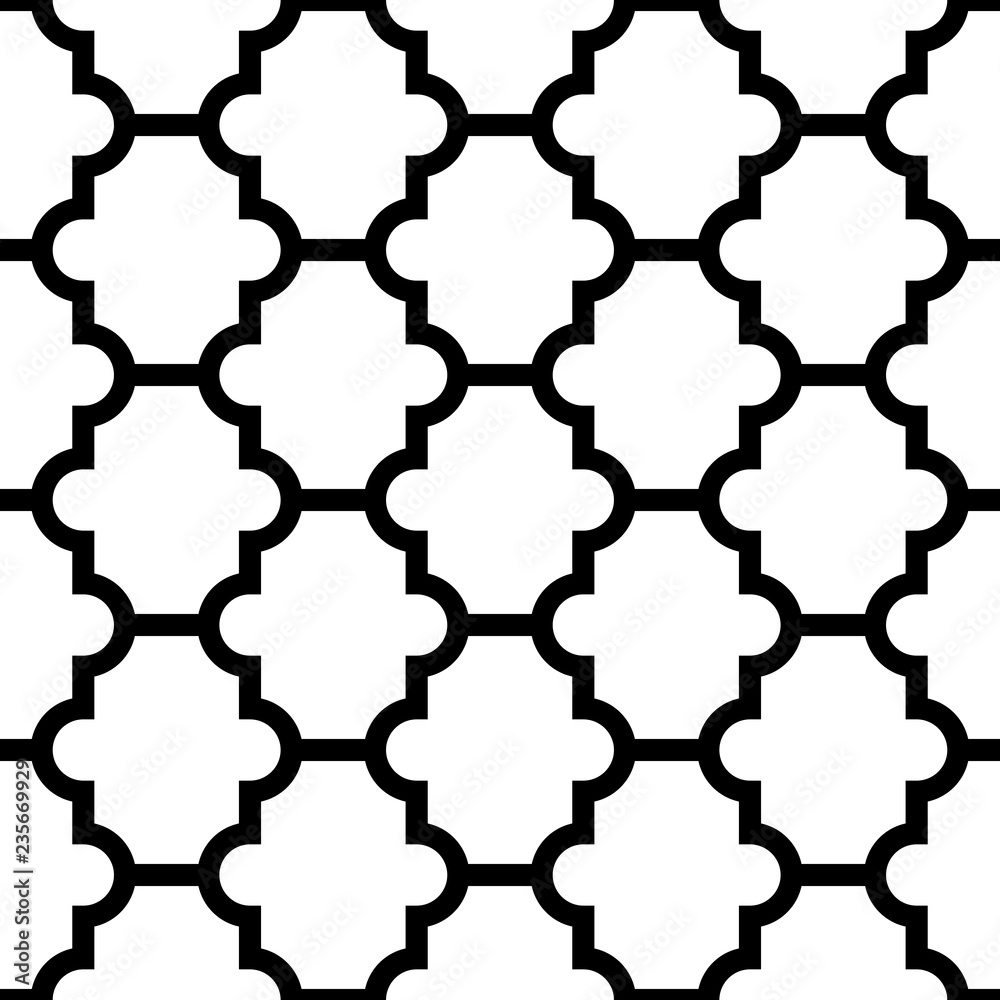 Poster vector seamless geometric pattern. monochrome simple classic tiled texture.