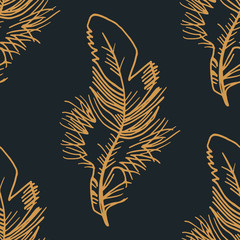 feather seamless pattern hand drawn sketch