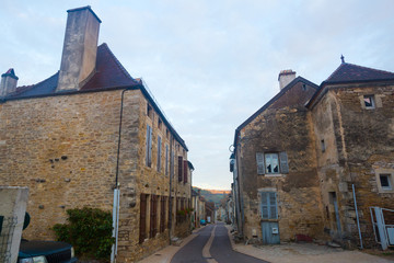 Fototapeta na wymiar Cityscape of French town Bligny-sur-Ouche