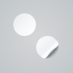 vector blank paper sticker mockup.