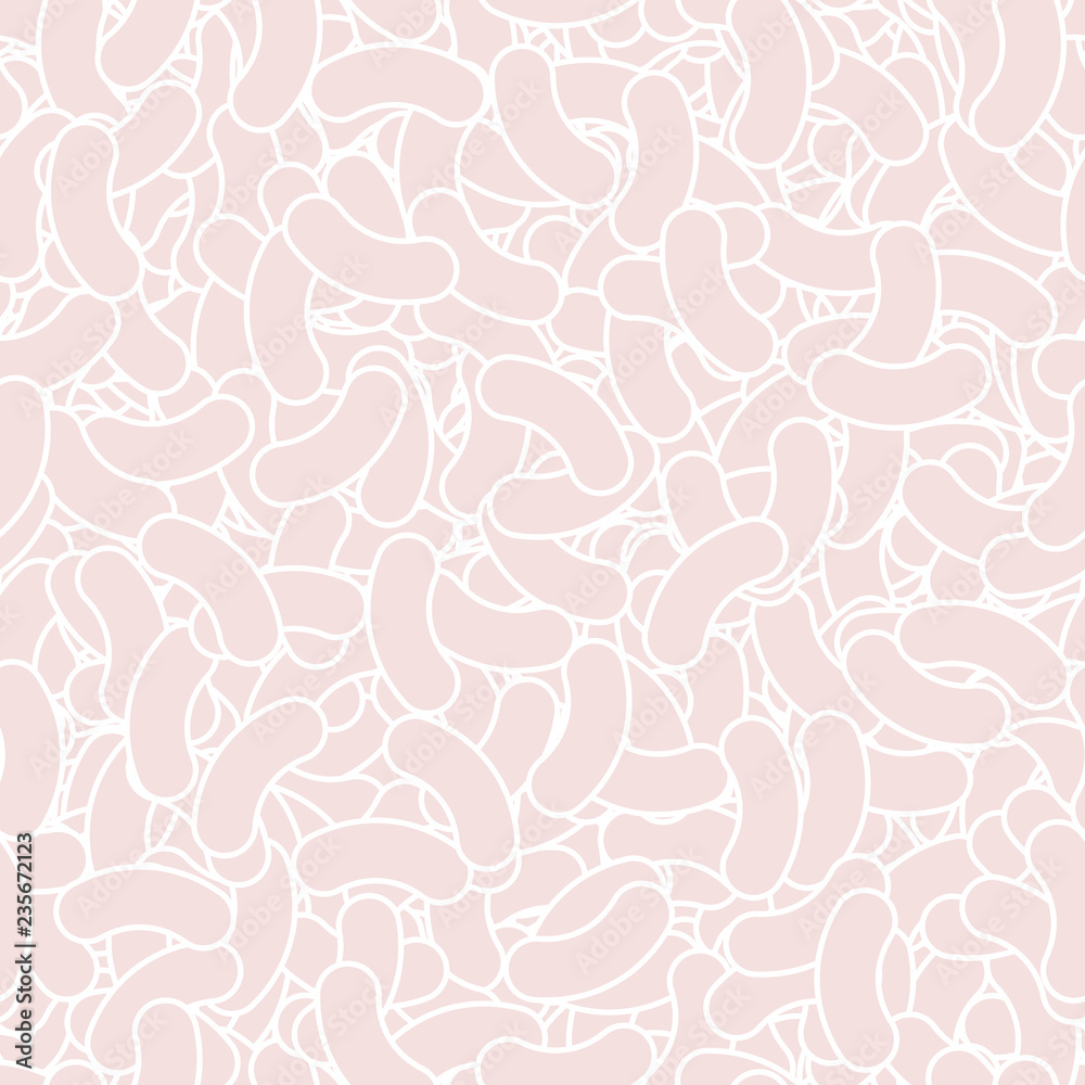 Poster Vector pink abstract pattern. Seamless texture with beans.