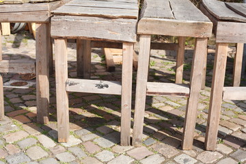 Naklejka premium Alte Holztische