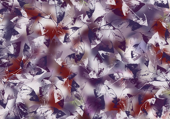 Tender light abstraction. Skeletons of leaves on a blurred background.