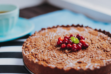 Chocolate cranberry pie