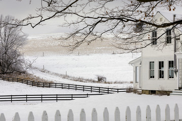 A blanket of snow and a warm house, Otsego County, upstate New York.