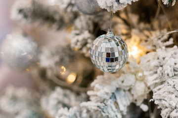 Very beautiful New Year's backlit scenery in a photo studio.