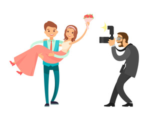 Professional Photo Session of Newlywed Groom Bride