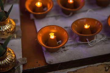 Diwali Diya LED Tea Lights, Battery Candles