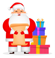 Christmas greeting card. Funny Santa Claus