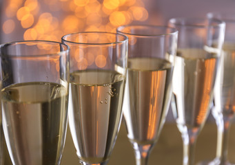 Glasses of champagne, closeup