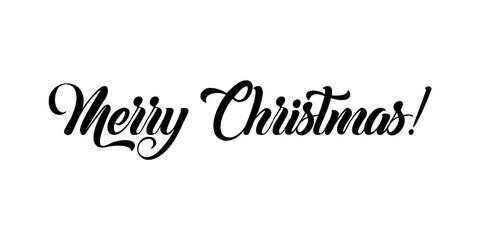 Merry Christmas lettering, vector illustration. Christmas greeting card text