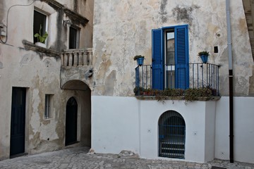 Italy: Details of Otranto with typical Salentine houses.