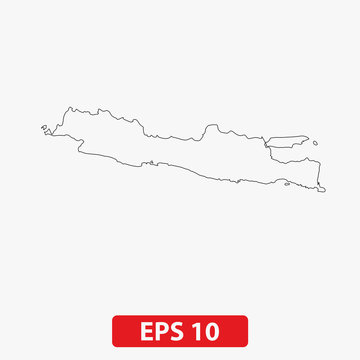Map of the island of Java. Vector