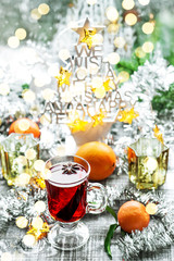 Mulled wine Christmas ornaments window lights decoration