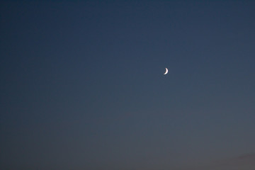 summer night sky with moon and stars. evening background.