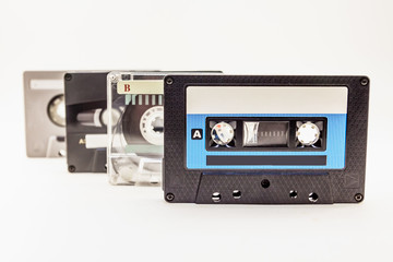 Obraz premium Audio cassettes on different background