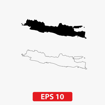 Map of the island of Java. Vector