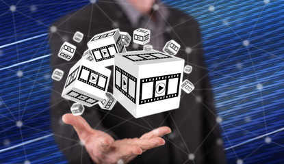 Concept of movies, video and cinema