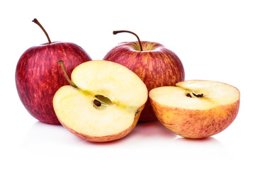 Fresh red apple isolated on white background.