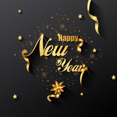 Fototapeta na wymiar Seasons greetings background for Happy New Year 2019
