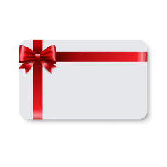 Blank Gift Tag Red Ribbon Bow