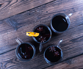 Glasses with mulled wine