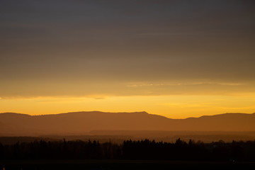 sunset in mountains