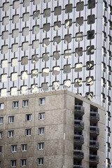 Paris Defans. Parts of glass and steel buildings