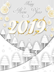 Seasons greetings background for Happy New Year 2019