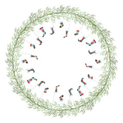 wreath with decorations for christmas