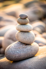 Stone stack against blurred background