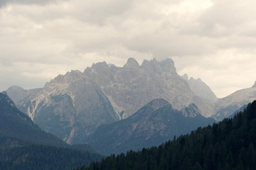 Naklejka na ściany i meble Beautiful Dolomite Mountains near Misurina Mountain Lake.
