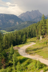 Fototapeta na wymiar Beautiful Dolomite Mountains near Misurina Mountain Lake.