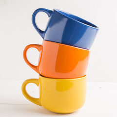 Coloured stacked cups