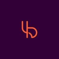 Letter B Outline Minimalist Abstract Creative Icon Logo Design Template Element Vector