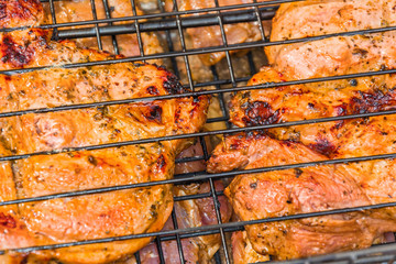 Grilled juicy meat ( BBQ )