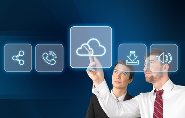 Portrait of two Businessmen working together,International