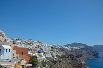 view of the greek city on santorini
