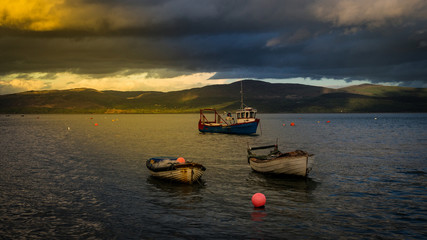 Fishing Boats In Aberdovey Harbour At Sunset © johnp33