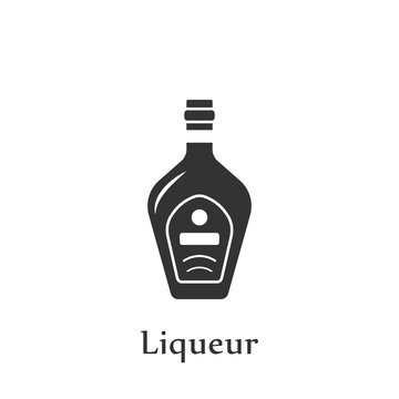 A Bottle Of Liqueur Icon. Element Of Drink Icon For Mobile Concept And Web Apps. Detailed A Bottle Of Liqueur Icon Can Be Used For Web And Mobile