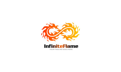 Infinite flame logo - infinity fire vector