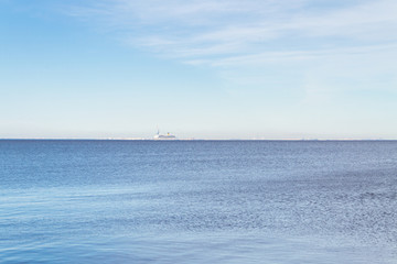 White liner sailing in the Gulf of Finland