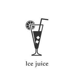 A glass of Ice Juice icon. Element of drink icon for mobile concept and web apps. Detailed A glass of Ice Juice icon can be used for web and mobile