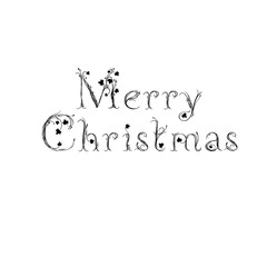Merry Christmas Hand Lettering Greeting Card. Vector Illistration. Modern Calligraphy. Handwritten Christmas Decor