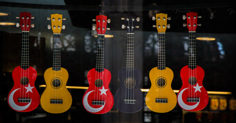 Classic stringed musical instrument guitar