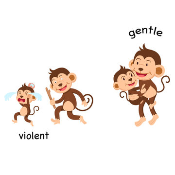 Opposite violent and gentle vector illustration